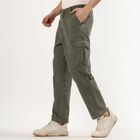 Men's 100% Cotton Slim Fit Casual Trousers, ओलिव, small image number null