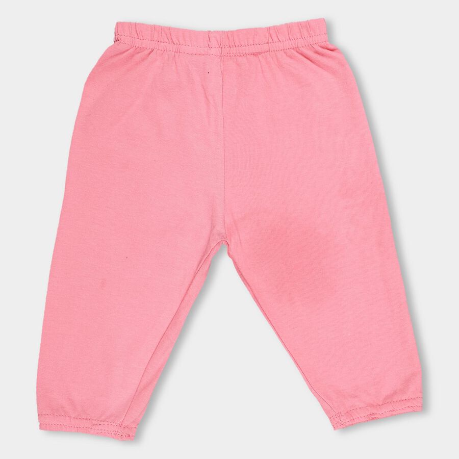 Infants' Soft Pink Floral Printed Cotton Pyjama, Pink, large image number null
