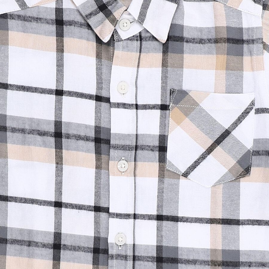 Boys' 100% Cotton Casual Shirt, ऑफ व्हाइट, large image number null