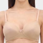 Women's Beige Wire-Free T-Shirt Bra, गहरा पीला, small