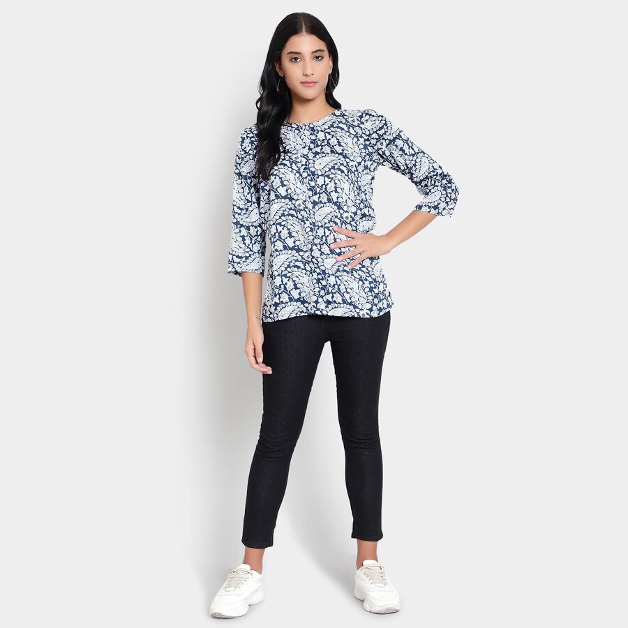 Printed Kurti, Mid Blue, large image number null