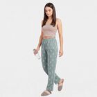 Women's Green Straight-Fit All-Over Print Lounge Pyjama, हल्का हरा, small