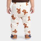 Infants' Cream Jogger Teddy Bear Printed Pyjama, ऑफ व्हाइट, small