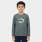Boys Mid Blue Round Neck Regular Boys T-Shirt, Mid Blue, small