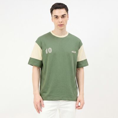 Men Green Round Neck Regular T-Shirt