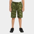 Boys' Olive Green Regular Fit Tropical Print Jamaican Shorts, Olive, small