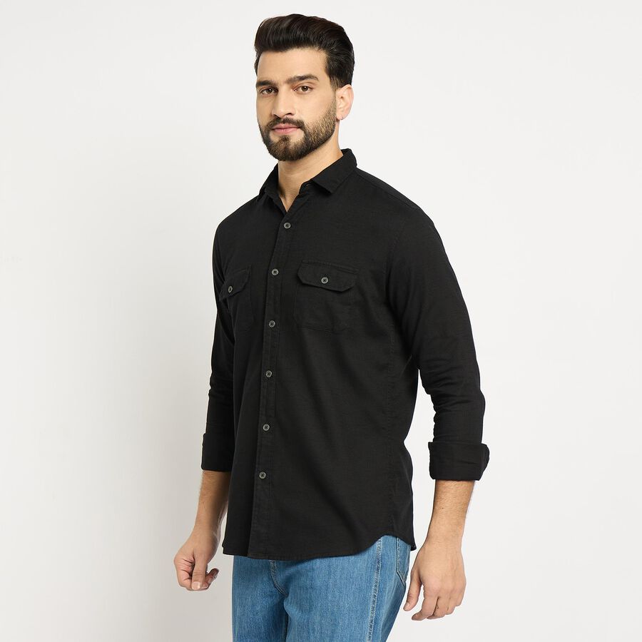 Men's 100% Cotton Casual Shirt, Black, large image number null