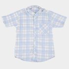 Boys Light Blue Button-Down Casual Shirt, Light Blue, small