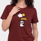 Women's Rust Round Neck Regular T-Shirt, रस्ट, small