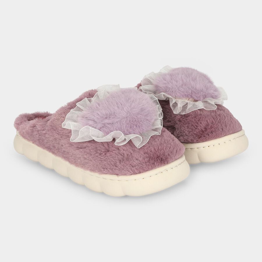 Women's Purple Slip-On House Slippers, बैंगनी, large