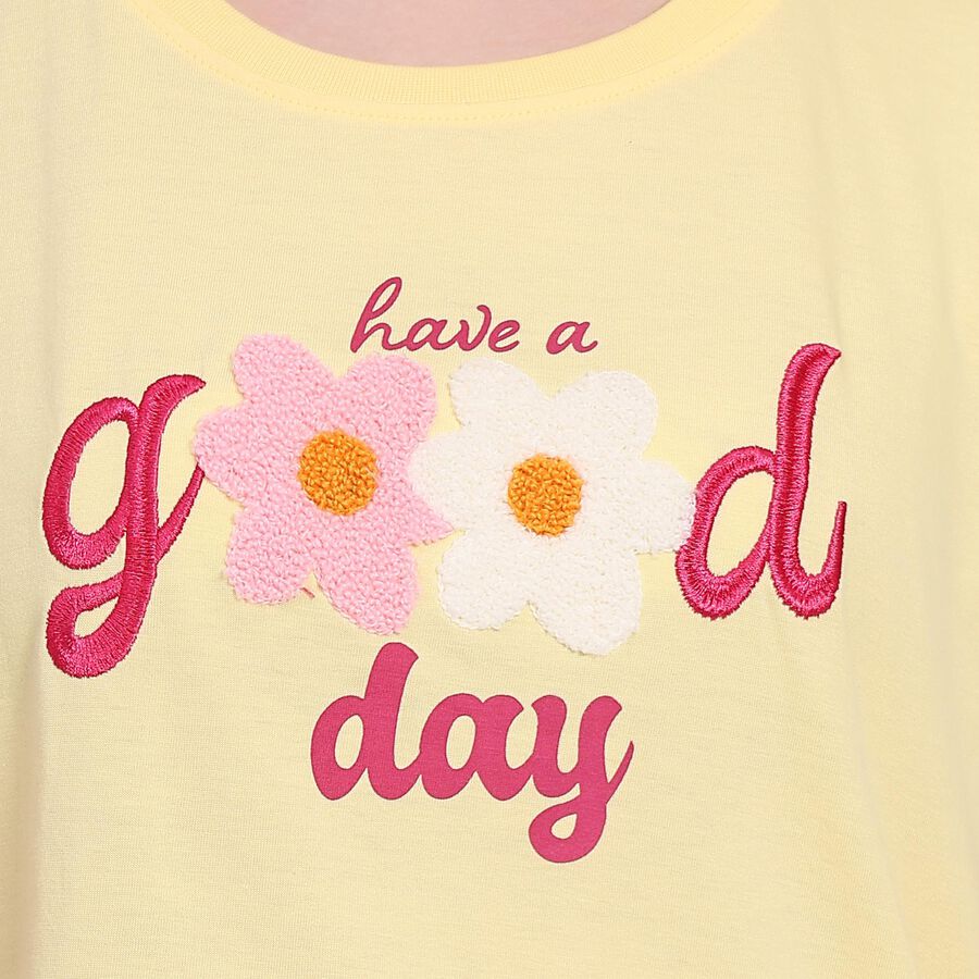 Ladies' Round Neck T-Shirt , पीला, large image number null