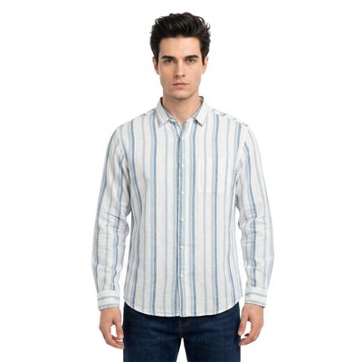 Men's Light Blue Cotton Casual Shirt