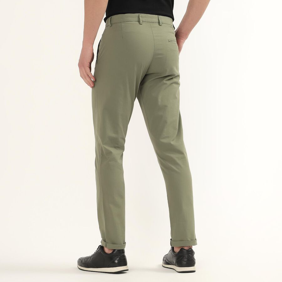 Men's Slim Fit Casual Trousers, Light Green, large
