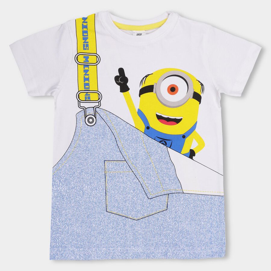 Boys' Half Sleeves T-Shirt, सफ़ेद, large image number null