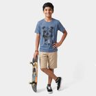 Boys Blue Crew Neck Regular Boys T-Shirt, Mid Blue, small