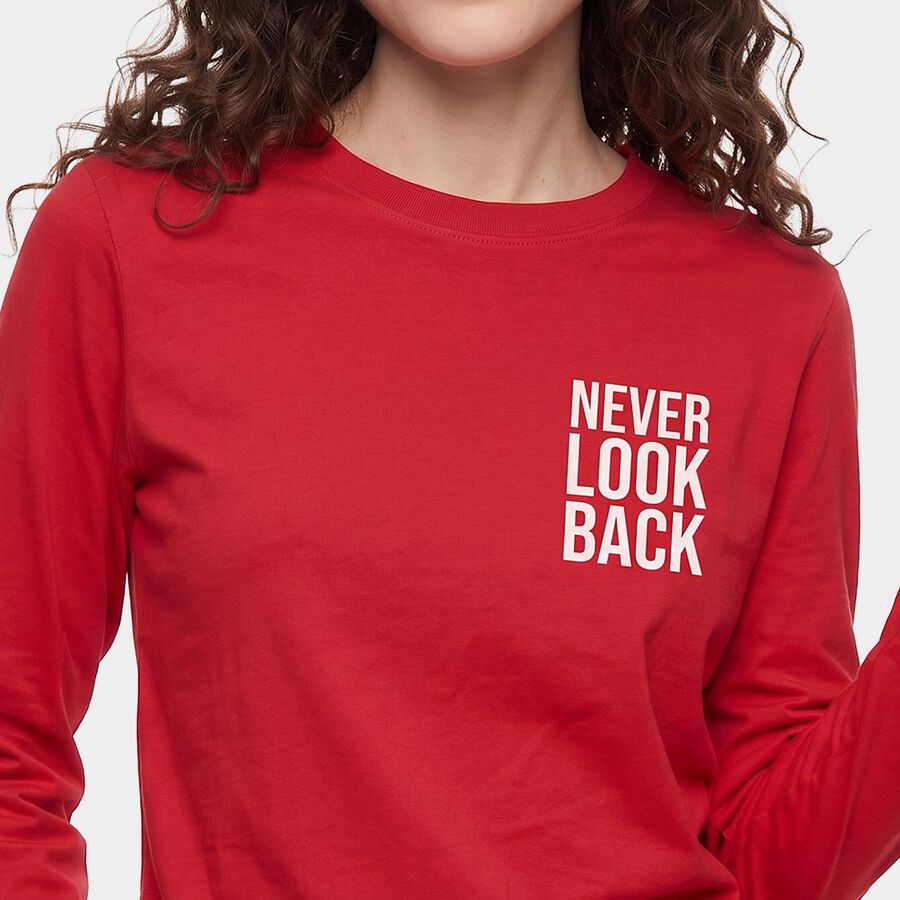 Women's Fuchsia Round Neck Regular Top, Fuchsia, large