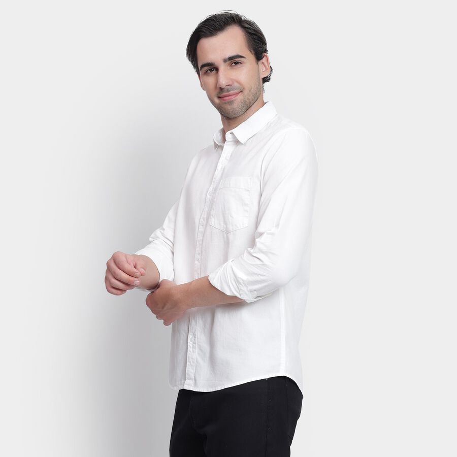 Men's Cotton Casual Shirt, सफ़ेद, large image number null
