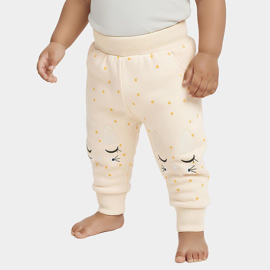 Infants Cream Polka Dot Embroidered Cotton Blend Pyjama, Peach, large image number null