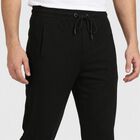 Men's Black Jogger Fit Track Pants, Black, small