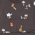 Infants' Dark Grey Round Neck Animal Print Baba Suit, Dark Grey, small image number null