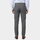 Men's Light Grey Slim Fit Flat-Front Trousers, हल्का ग्रे, small