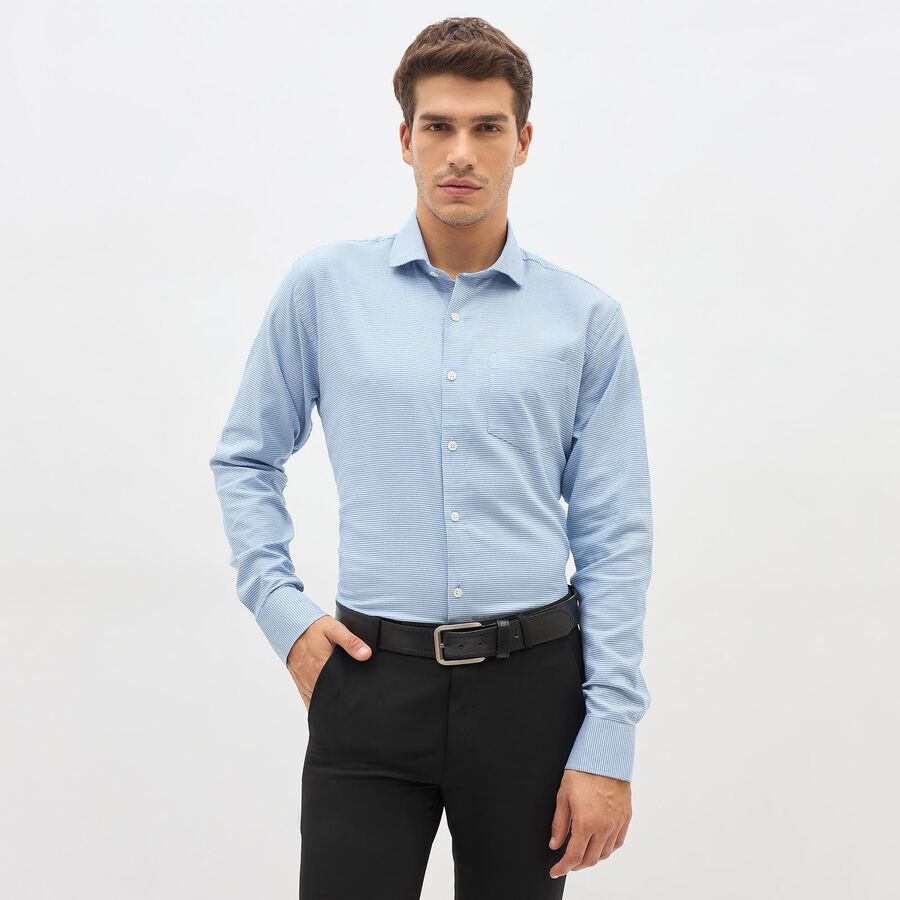 Men's 100% Cotton Formal Shirt , Light Blue, large image number null