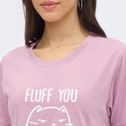 Women's Dusty Pink Round Neck Casual T-Shirt, गुलाबी, small