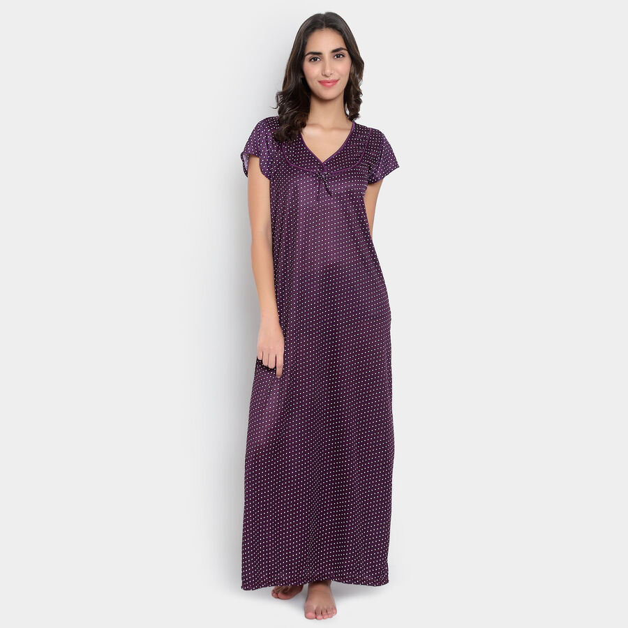 Printed Nighty, Purple, large image number null