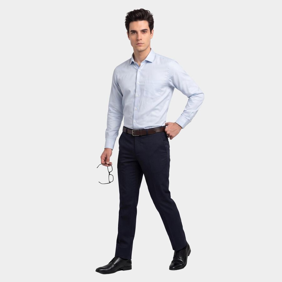 Men Light Blue Regular Collar Formal Shirt, हल्का नीला, large