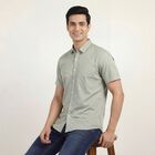 Men's Green 100% Cotton Classic Casual Shirt, हल्का हरा, small