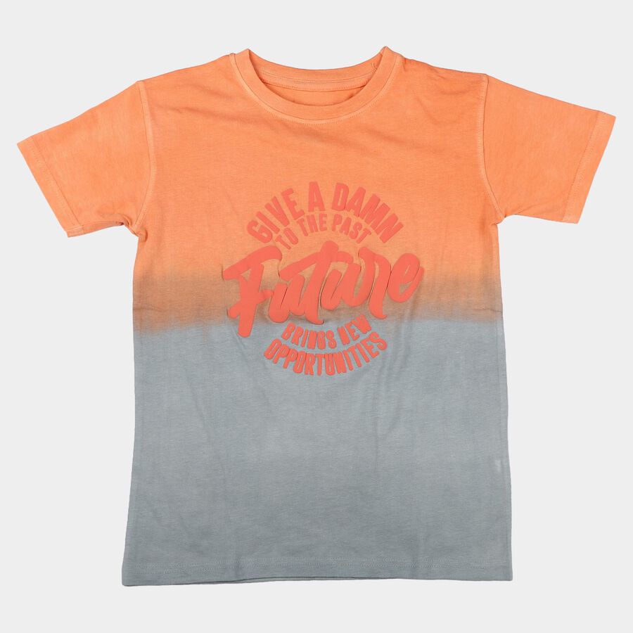 Boys Pink Cotton Round Neck Casual Boys T-Shirt, गुलाबी, large