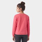 Girls Fuchsia Crew Neck Pullover Sweatshirt, रानी (फ्यूशिया), small