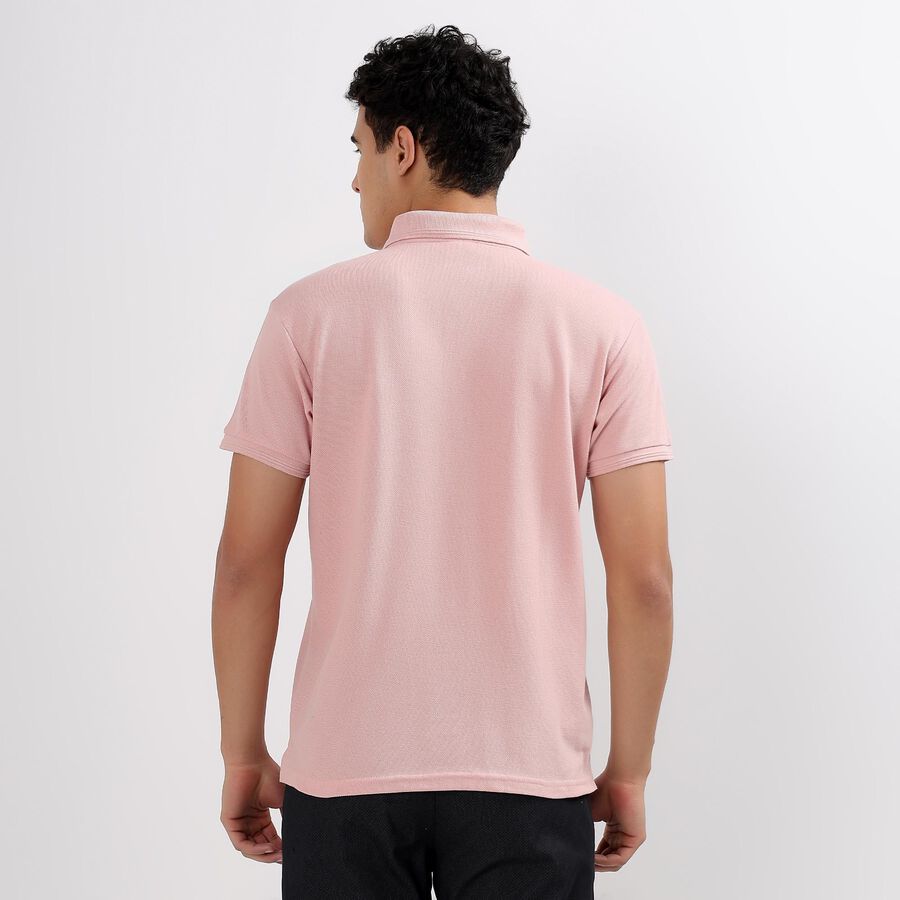 Men's Collared Half Sleeves T-Shirt, हल्का गुलाबी, large image number null