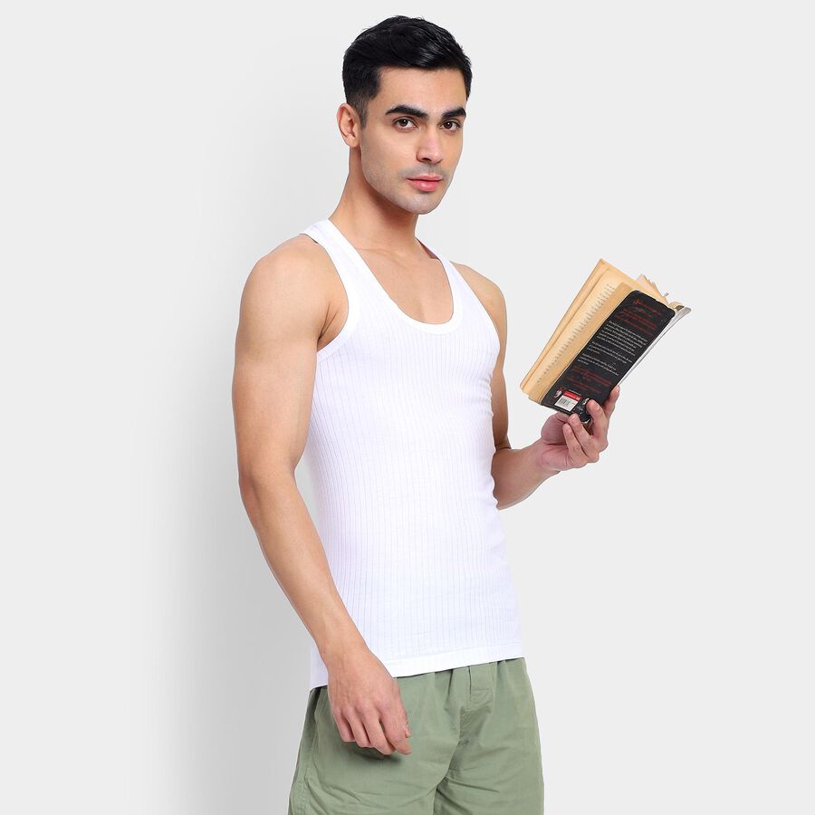 Men's 100% Cotton Vest , White, large image number null