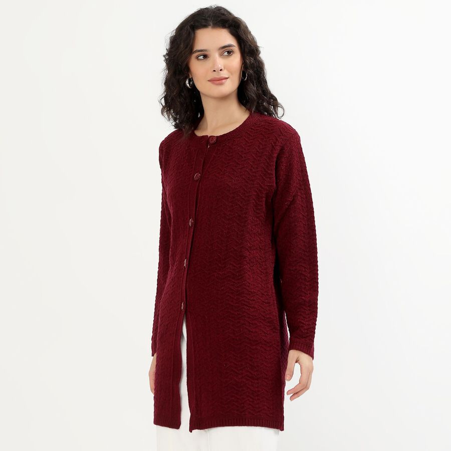 Ladies' Cardigan, वाइन, large image number null