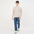 Men's Dark Brown Round Neck Casual T-Shirt, Brown, small