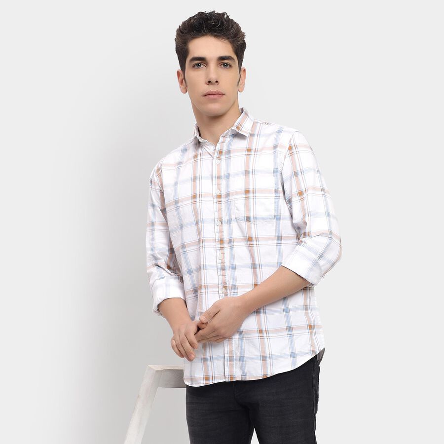 Men's 100% Cotton Casual Shirt , Beige, large image number null