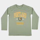 Boys' Green Crew Neck Regular Boys T-Shirt, हल्का हरा, small