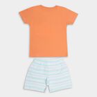 Infant Boys' 100% Cotton Boat Neck Baba Suit, Orange, small image number null