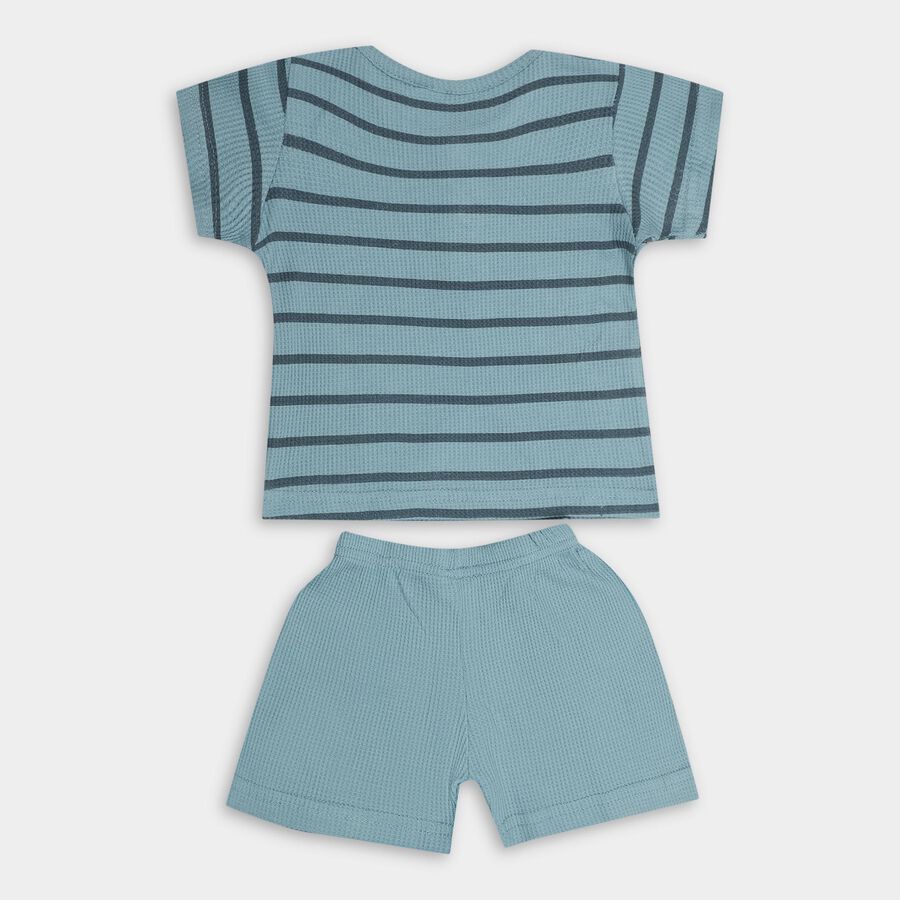 Infant Boys' 100% Cotton Baba Suit, टील ब्लू, large image number null