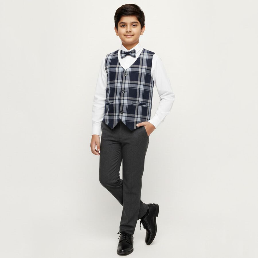 Boys Snow White Cotton Classic Collar Casual Shirt, सफ़ेद, large image number null