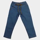 Boys Light Blue Straight Fit Drawstring Jeans, हल्का नीला, small