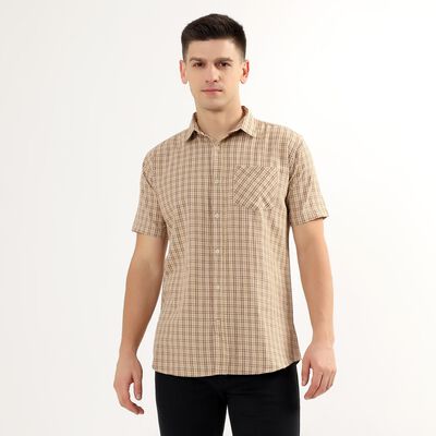 Men's 100% Cotton Regular Collar Casual Shirt 