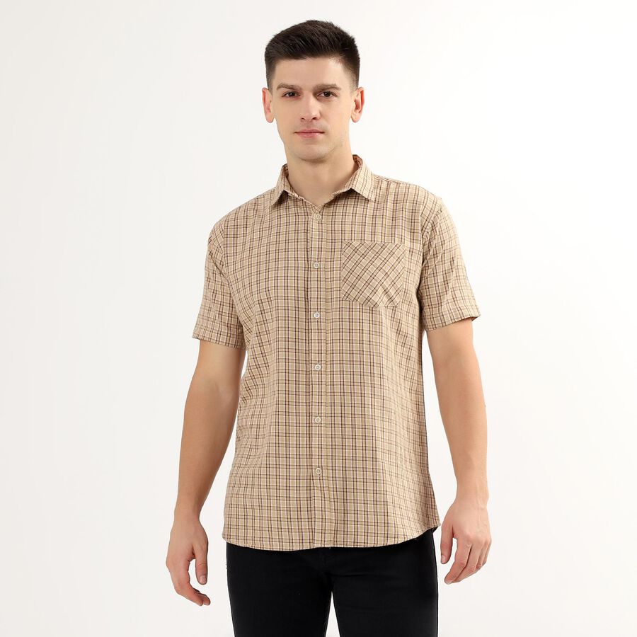 Men's 100% Cotton Regular Collar Casual Shirt , Mustard, large image number null