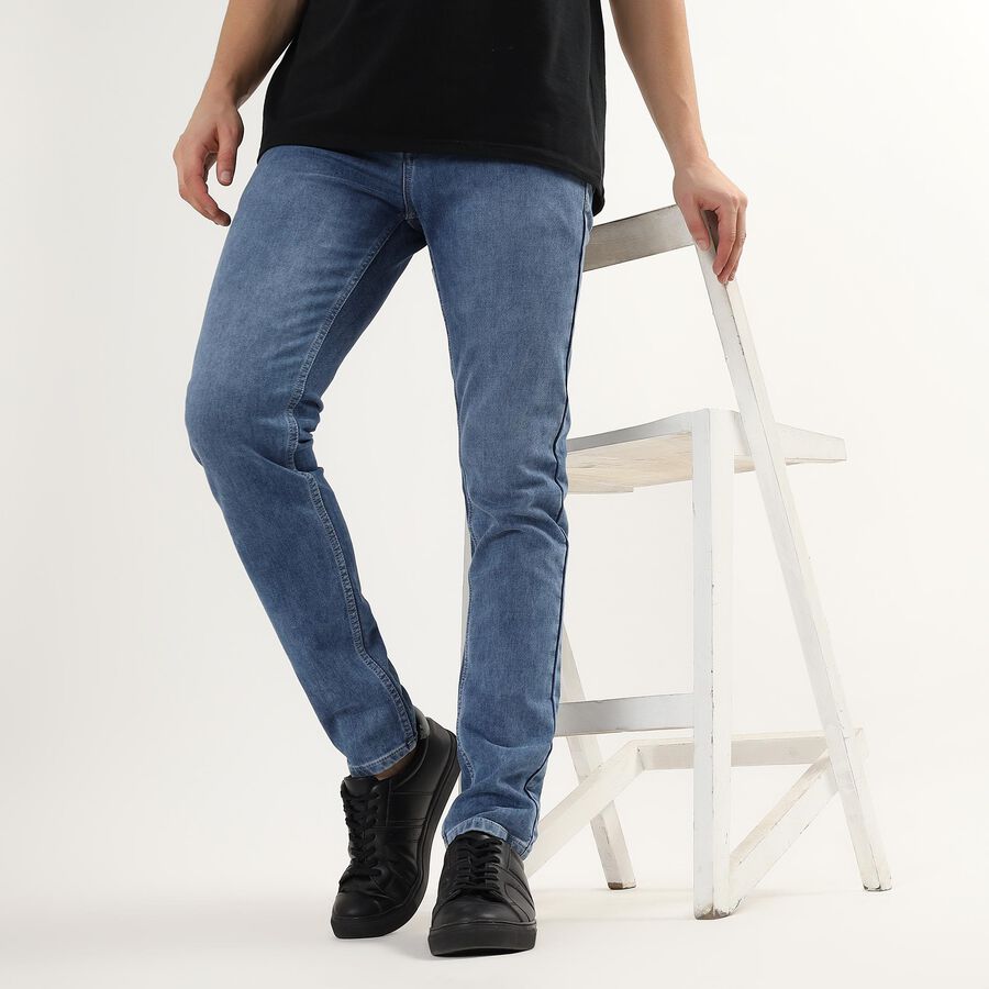 Men's Five Pocket Slim Fit Jeans , Light Blue, large image number null