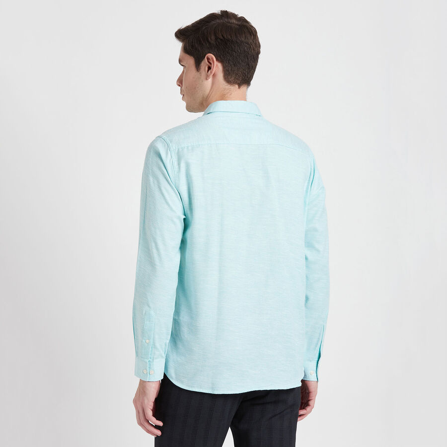 Solid Casual Shirt, Light Green, large image number null