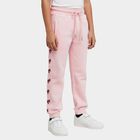 Girls' Soft Pink Glitter Bow Elastic Waist Winter Pyjama, हल्का गुलाबी, small image number null