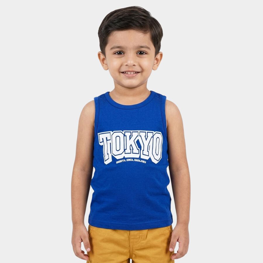 Boys' T-Shirt, रॉयल ब्लू, large