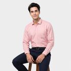 Men's Pink Regular Fit Formal Shirt, Light Pink, small