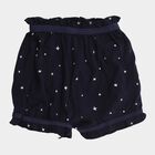 Girls' Navy Blue Regular Fit Star Printed Ruffled Bloomers, नेवी ब्लू, small
